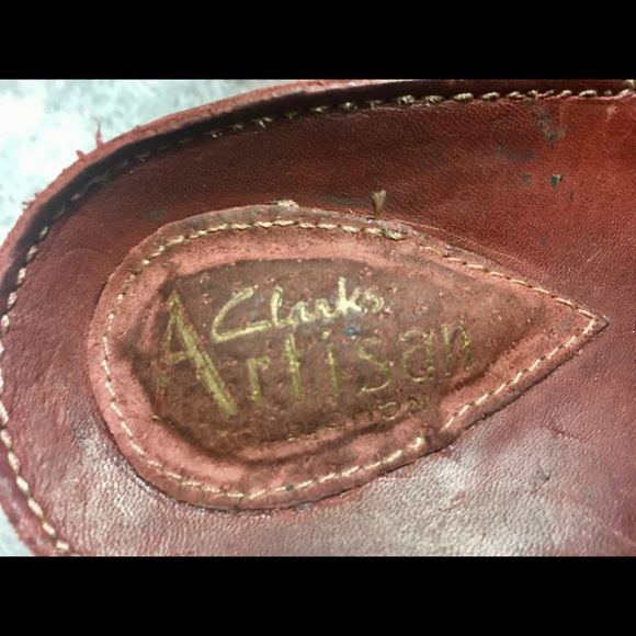 Clark’s Artisans Red Leather Slide Heels 8M - Picture 5 of 5